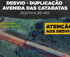 Duplicação da BR-469 tem novo desvio em Foz do Iguaçu a partir de segunda-feira Foto: DER-PR