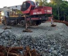 Obra de recuperação da rodovia de Entre Rios já tem novas galerias de concreto Foto: DER