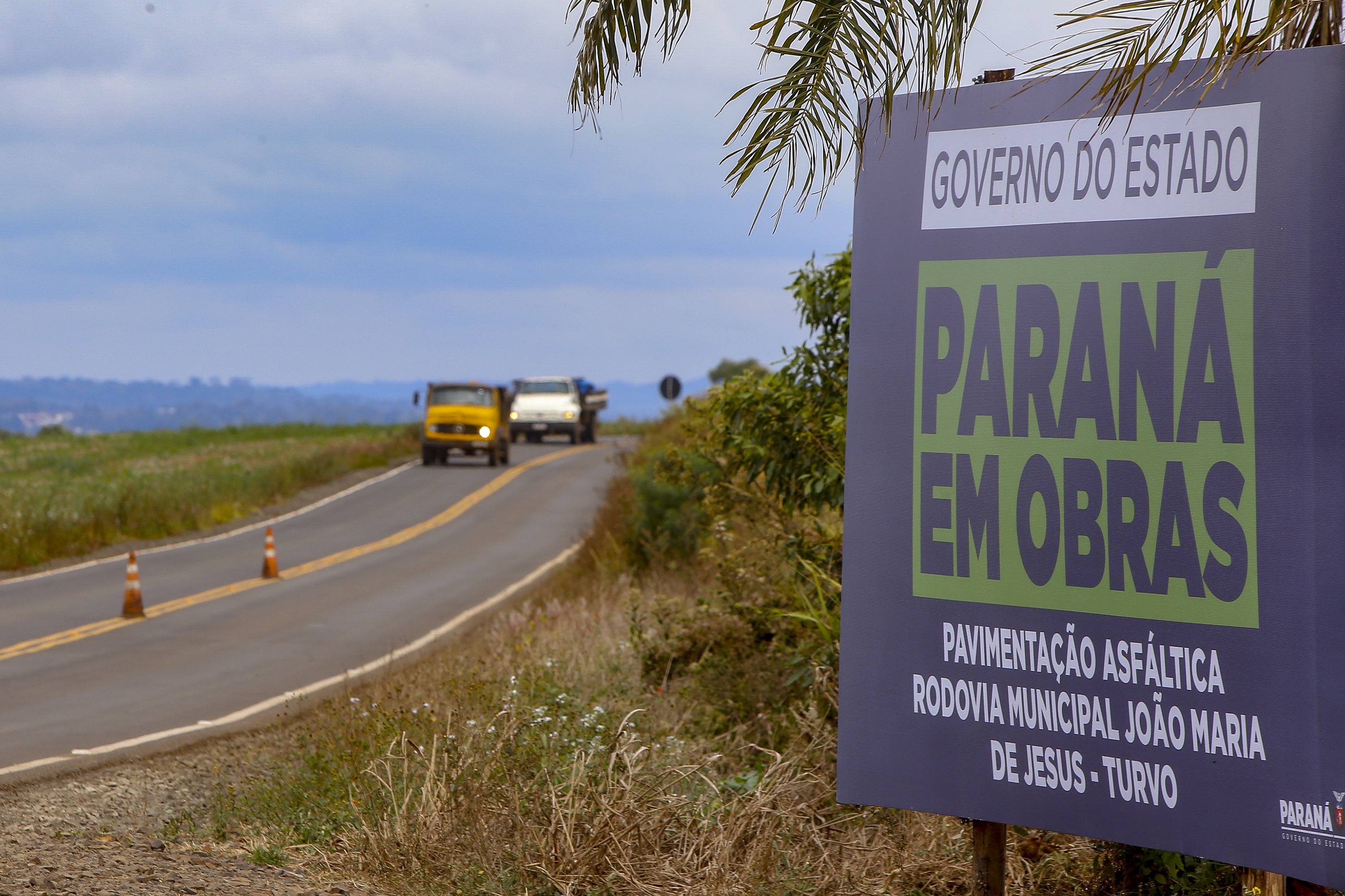 Rodovia municipal João Maria de Jesus, em Turvo. Governador Carlos Massa Ratinho Junior Foto Gilson Abreu/AEN