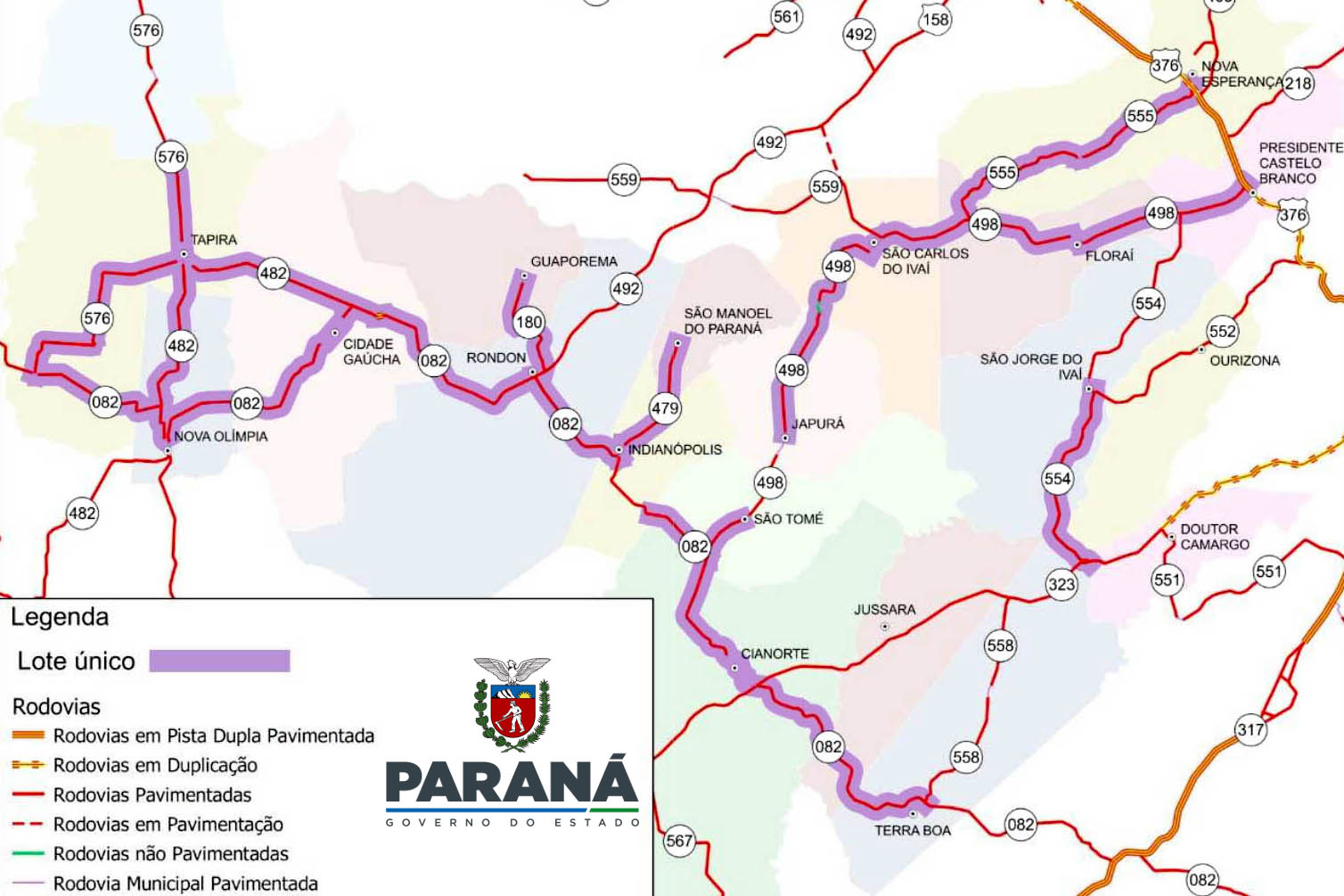 O Departamento de Estradas de Rodagem do Paraná (DER/PR) publicou em diário oficial a homologação da licitação para realizar serviços de conservação e manutenção em 307,56 quilômetros de rodovias na região Noroeste do Estado. - Curitiba, 28/09/2021 - Foto: DER
