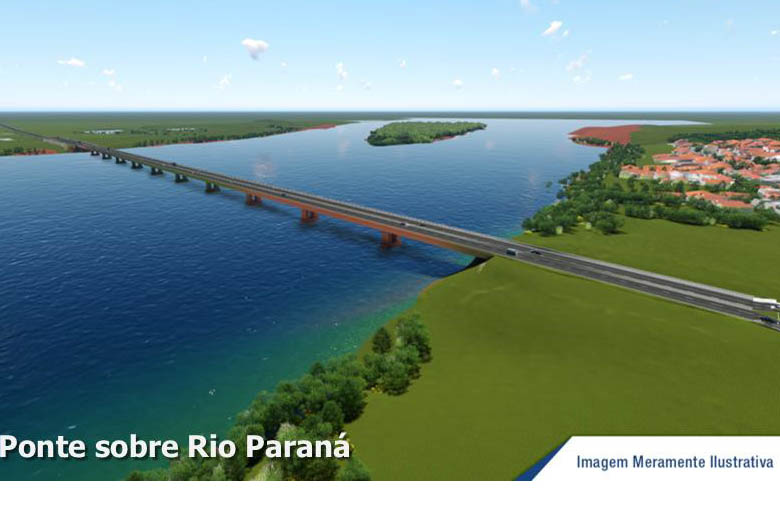 Estado lança edital para contratar estudo da nova ponte de ligação com o Mato Grosso do Sul Foto: DER/PR