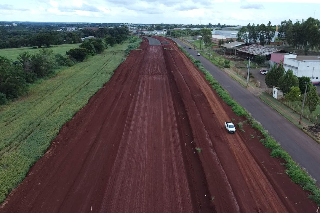 Perimetral Leste de Foz do Iguaçu ultrapassa 19% de conclusão Foto: DER