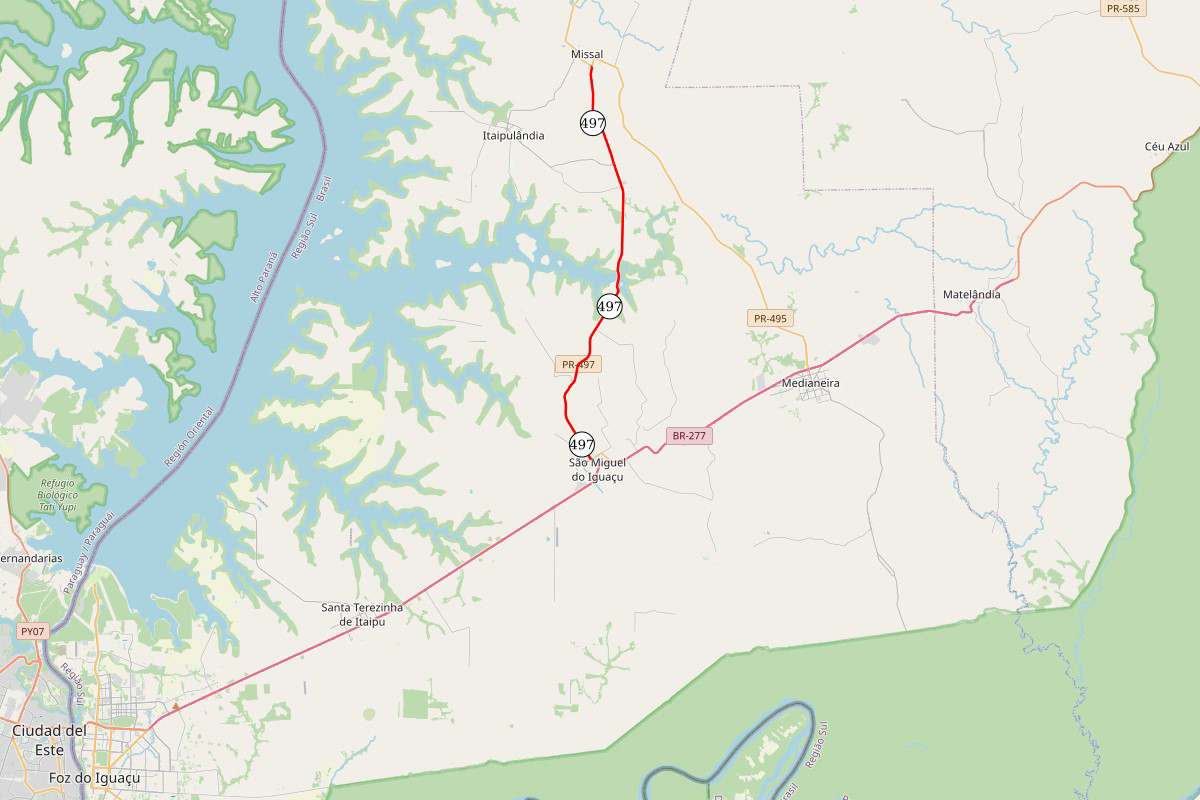 PR-497 Missal a São Miguel do Iguaçu conservação Foto: DER