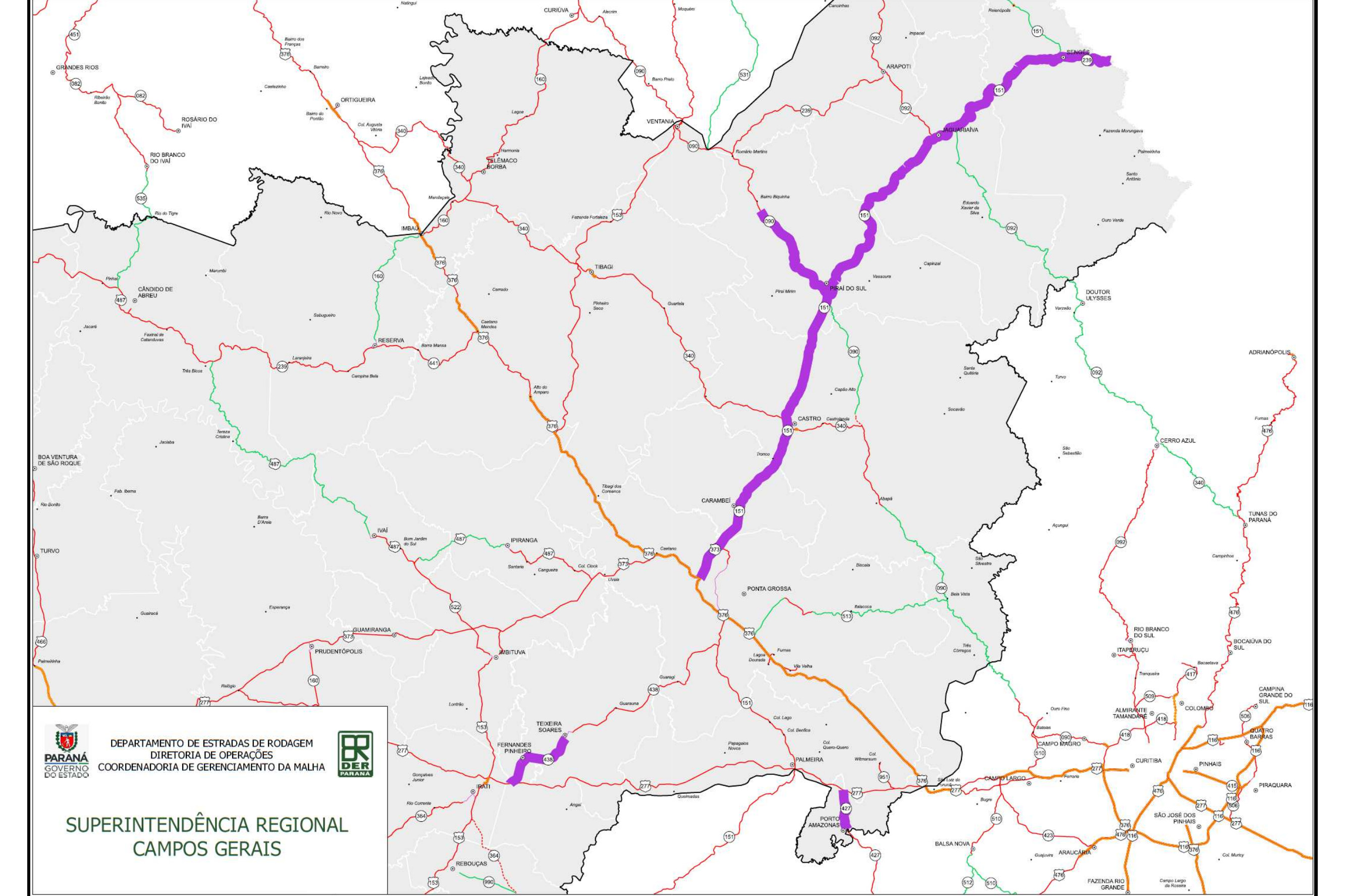 Ligação rodoviária entre Jaguariaíva e Piraí do Sul recebe melhorias no pavimento Foto: DER