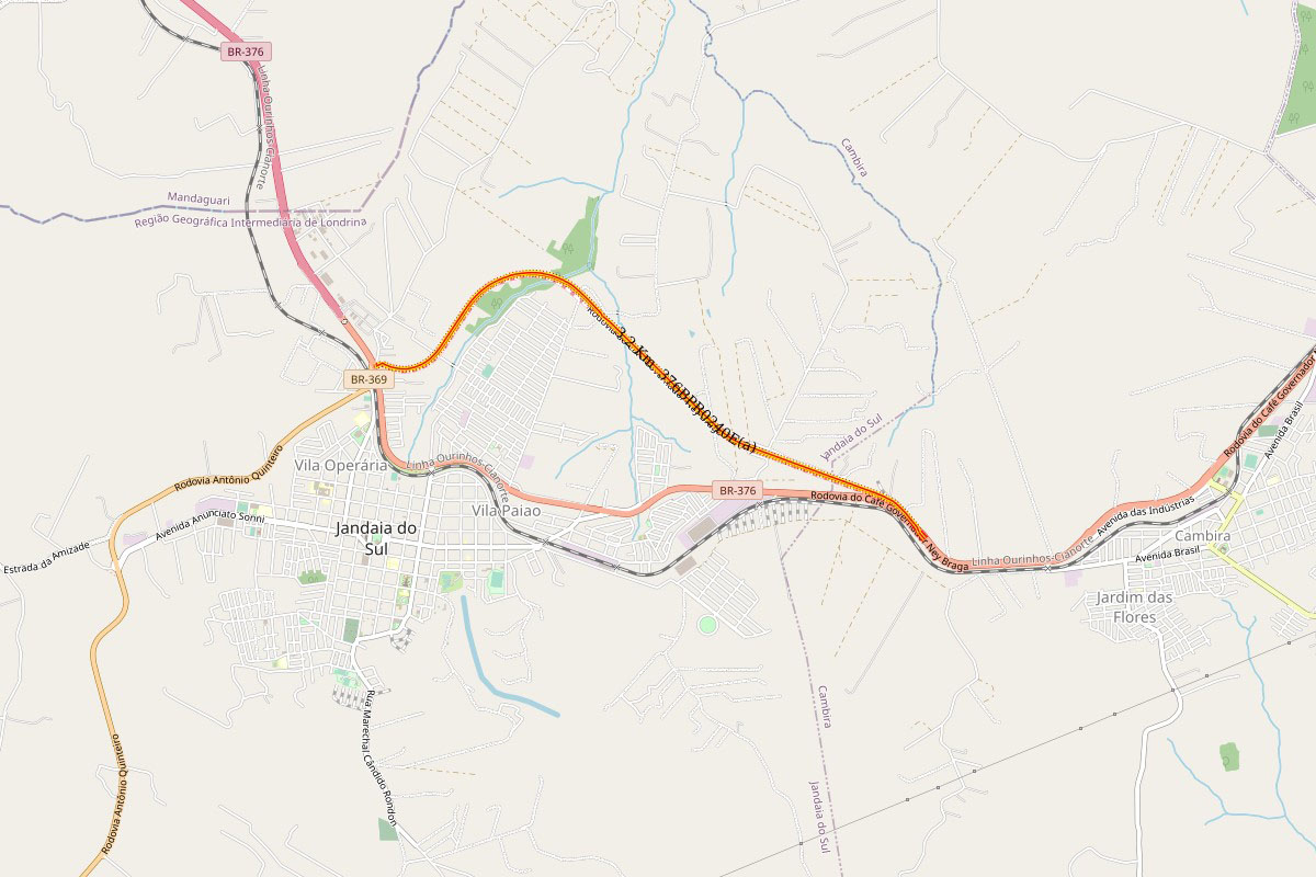 Contorno de Jandaia do Sul Foto: DER-PR