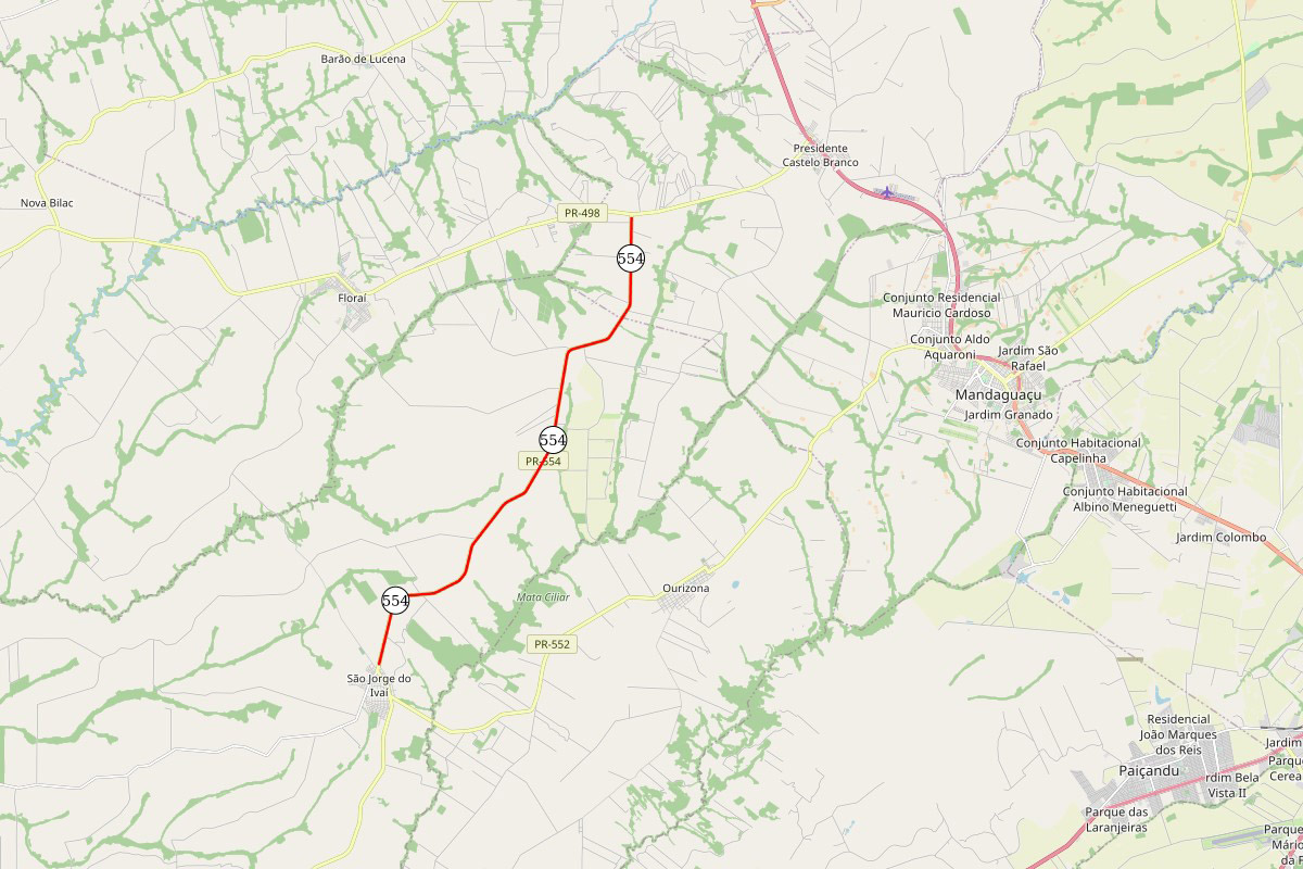 Com investimento de R$ 375,5 mil, DER-PR reforça sinalização viária em trecho da PR-554 Foto: DER-PR