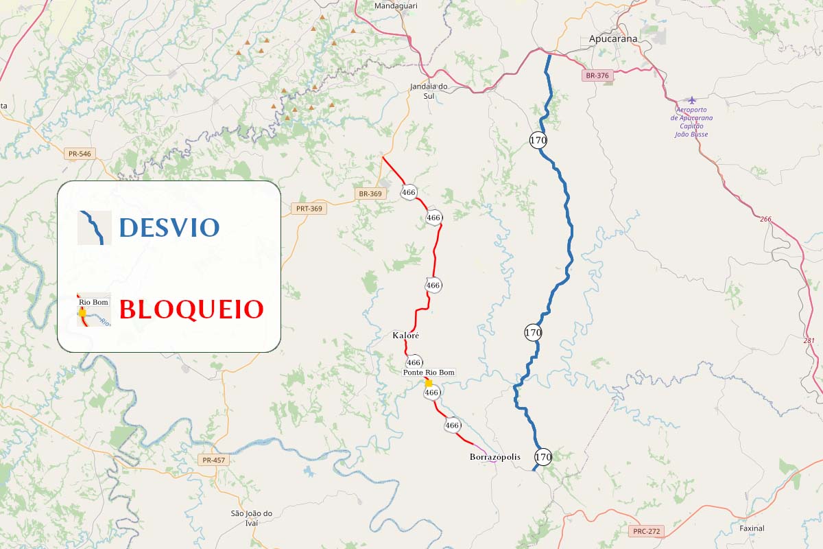 MAPA DE DESVIO E BLOQUEIO DA REGIÃO