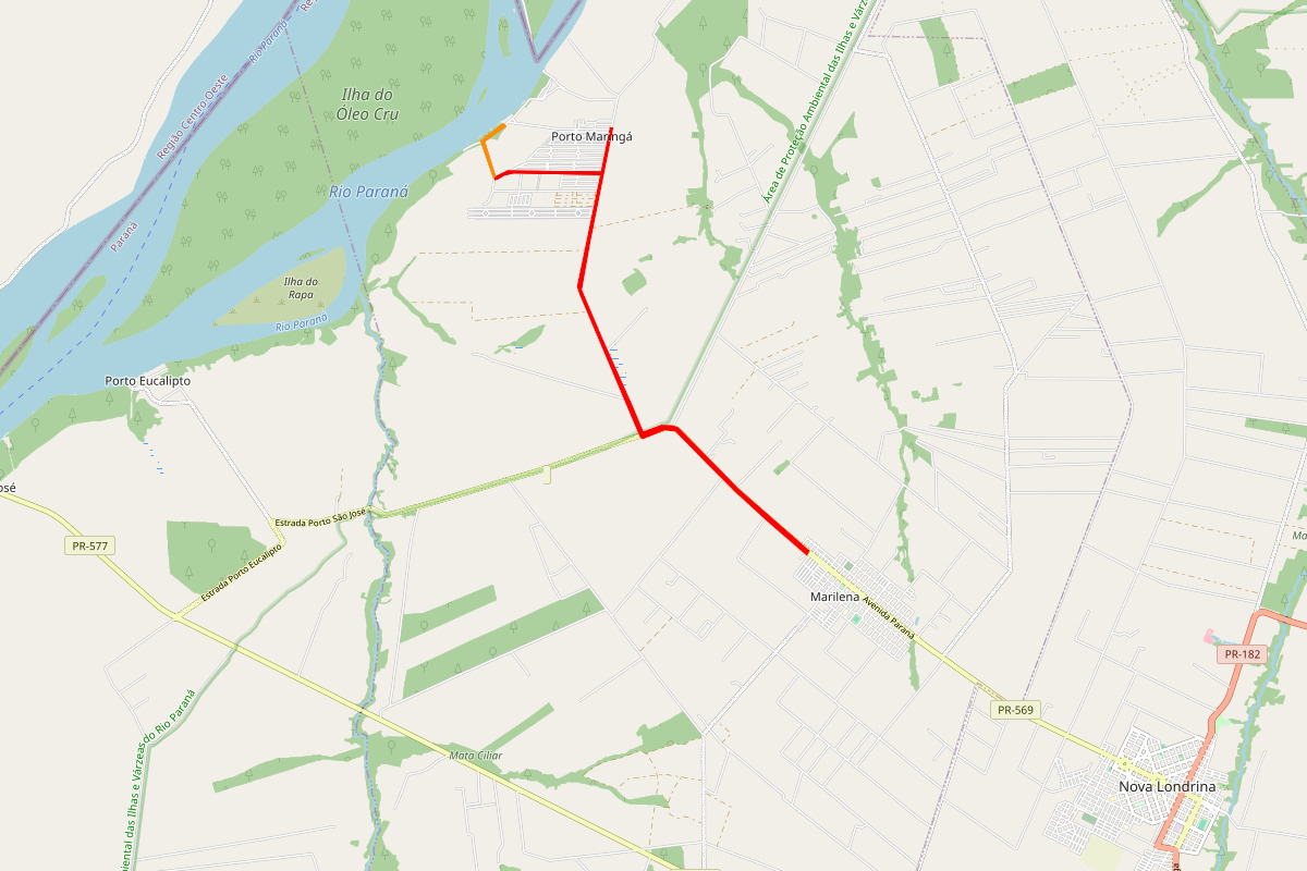 mapa da área que será pavimentada