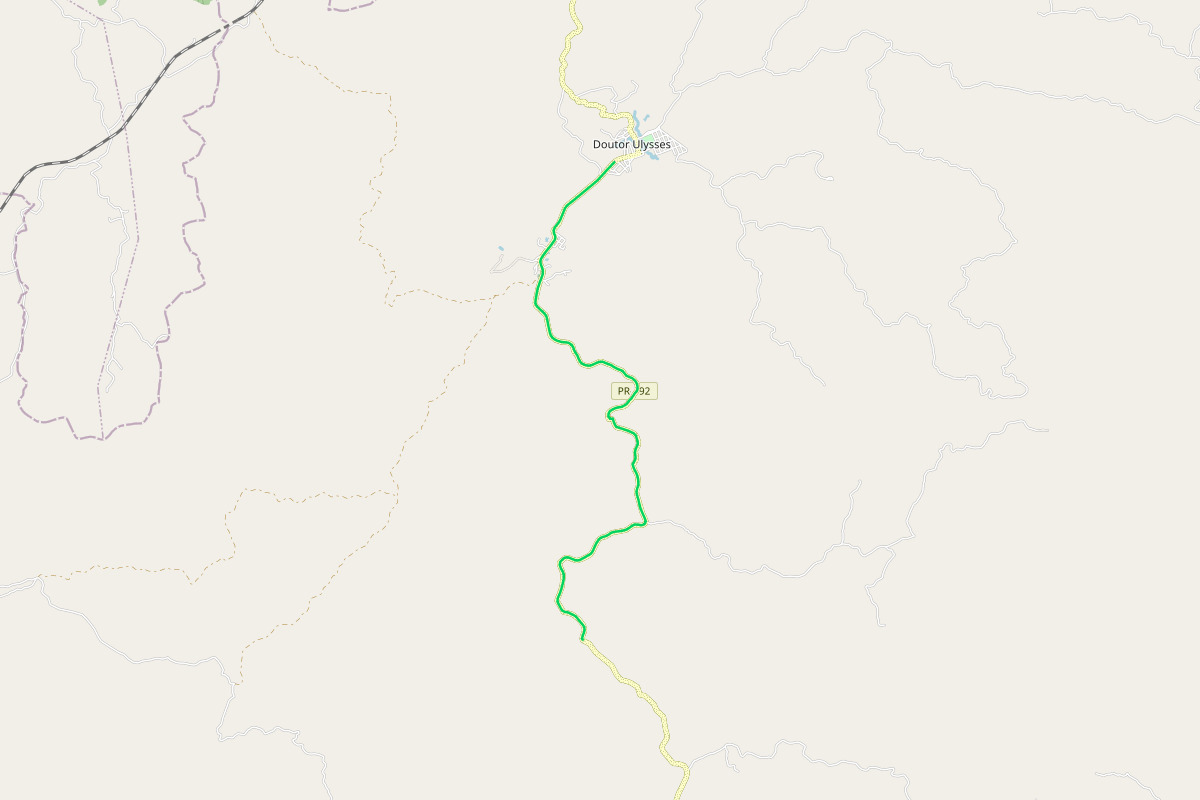 Mapa em satélite da pavimentação em Doutor Ulysses