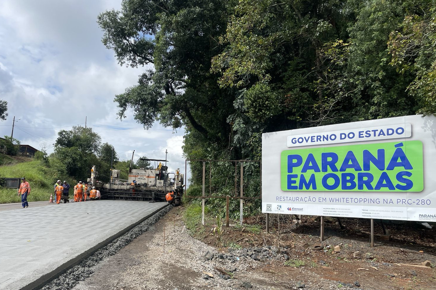 Obra de restauração em concreto da PRC-280
