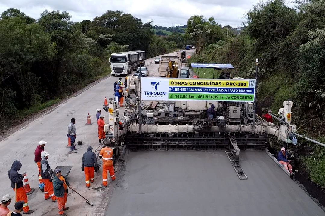 Momento final da Concretagem da PRC-280 entre Pato Branco e Clevelândia