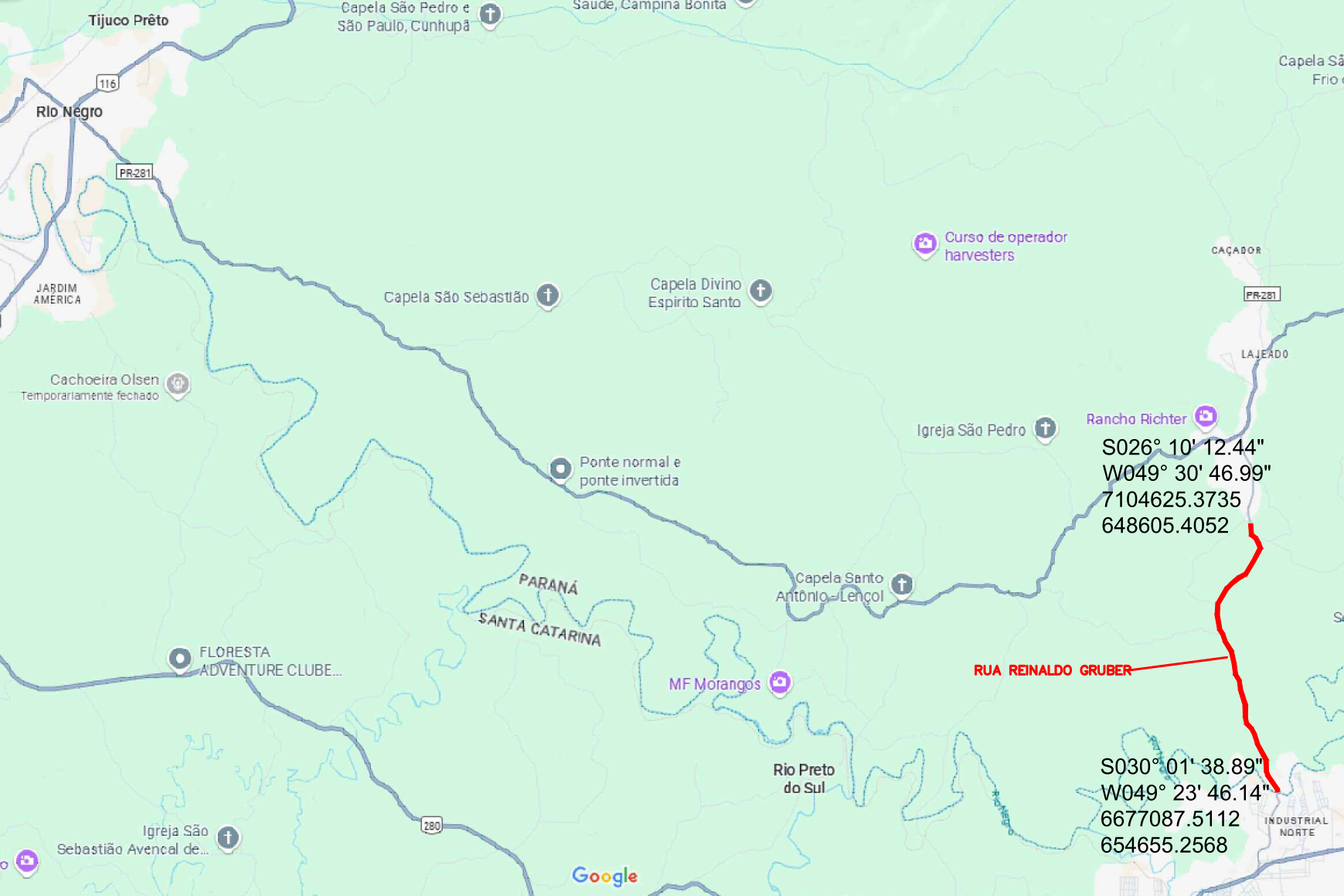 Rio Negro - Rua Reinaldo Gruber