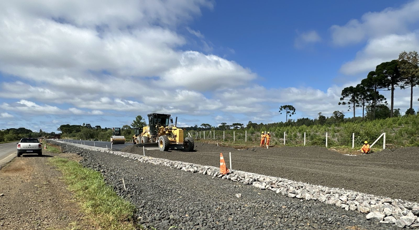 Duplicação em concreto da PRC-466 entre Turvo e Palmeirinha chega a 22,7% de execução