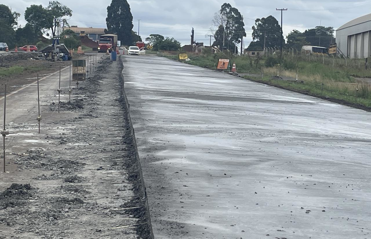 Duplicação em concreto da PRC-466 entre Turvo e Palmeirinha chega a 22,7% de execução