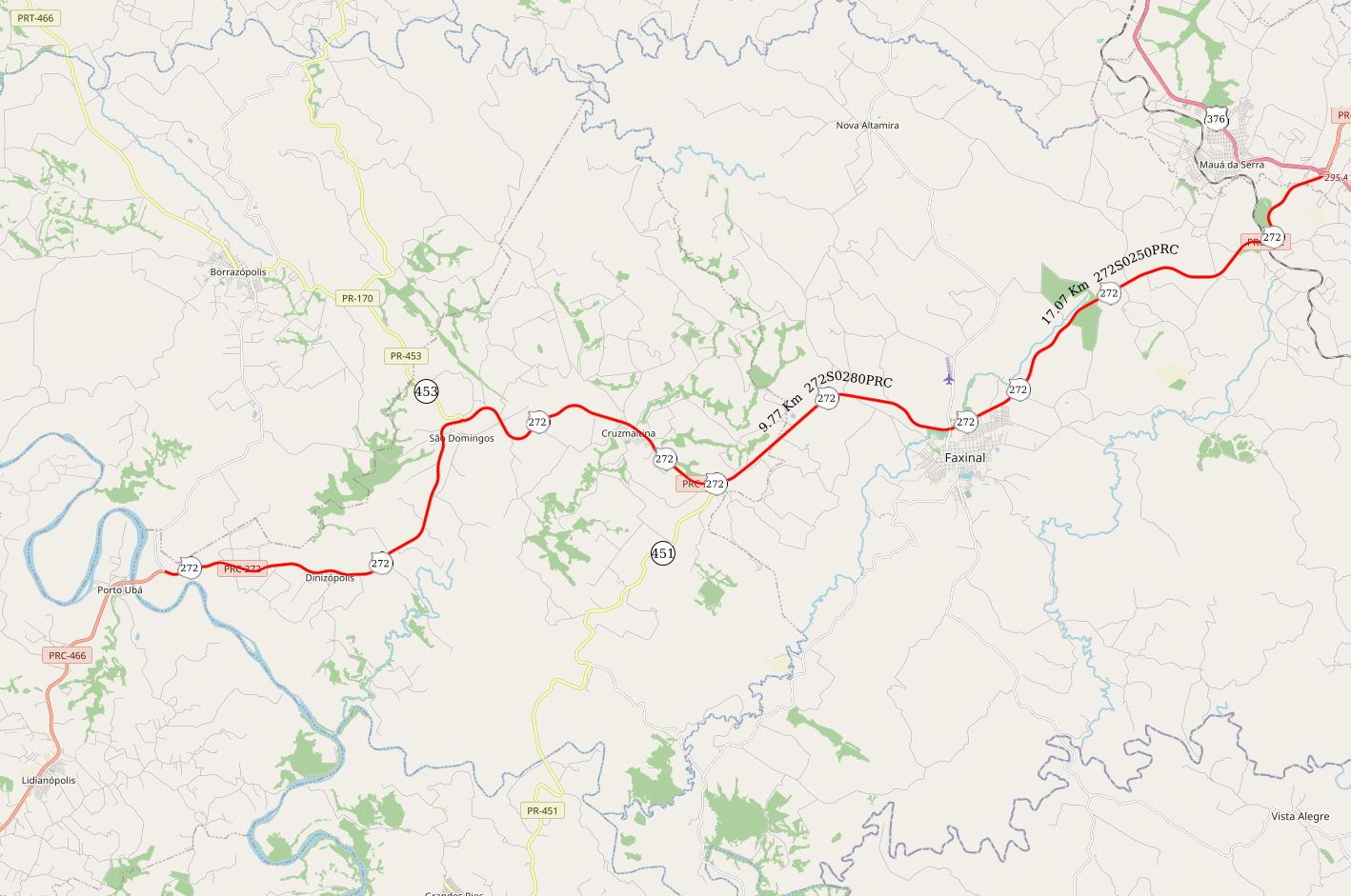 DER/PR homologa edital de restauração da PRC-272 entre Mauá da Serra e Lidianópolis