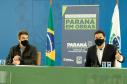 O secretário de Infraestrutura e Logística, Sandro Alex, atende a imprensa nesta quinta-feira (5) para esclarecer a nova modelagem das concessões de rodovias do Paraná. 05/08/2021. Foto: Rodrigo Félix Leal / INFRA