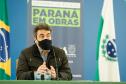 O secretário de Infraestrutura e Logística, Sandro Alex, atende a imprensa nesta quinta-feira (5) para esclarecer a nova modelagem das concessões de rodovias do Paraná. 05/08/2021. Foto: Rodrigo Félix Leal / INFRA
