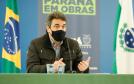 O secretário de Infraestrutura e Logística, Sandro Alex, atende a imprensa nesta quinta-feira (5) para esclarecer a nova modelagem das concessões de rodovias do Paraná. 05/08/2021. Foto: Rodrigo Félix Leal / INFRA