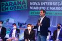 O governador Carlos Massa Ratinho Junior e o Secretário da Infraestrutura, Sandro Alex acompanhados do diretor-geral do DER, Fernando Furiatti inauguraram nesta terça-feira (10) o Viaduto do Sabará, no quilômetro 173 da rodovia BR-373, em Ponta Grossa, nos Campos Gerais. Foto: Rodrigo Félix Leal / InfraPR 