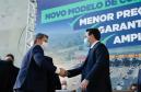 O governador Carlos Massa Ratinho Junior e o ministro da Infraestrutura, Tarcísio Gomes de Freitas, apresentam, os detalhes da nova concessão de 3,3 mil quilômetros de rodovias do Paraná. Foto: Rodrigo Félix Leal / InfraPR