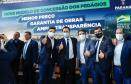 O governador Carlos Massa Ratinho Junior e o ministro da Infraestrutura, Tarcísio Gomes de Freitas, apresentam, os detalhes da nova concessão de 3,3 mil quilômetros de rodovias do Paraná. Foto: Rodrigo Félix Leal / InfraPR