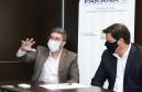 Durante a reunião na secretaria foi acordado que o volume de pedras será dividido em partes iguais (aproximadamente 3mil metros cúbicos) e que cada prefeitura ficará responsável pela retirada e transporte do material até seu município. Foto: Rodrigo Félix Leal / InfraPR