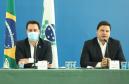O governador Carlos Massa Ratinho Junior e secretários de Estado apresentam nesta sexta-feira (26), em conjunto com a Polícia Rodoviária Federal, detalhes do plano de operação para o fim da concessão das rodovias paranaenses, que ocorre neste final de semana. - 26/11/2021 - Foto:Rodrigo Félix Leal /InfraPR