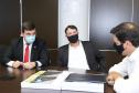 Aeroportos de Pato Branco e Umuarama recebem plano diretor para os próximos 20 anos - Umuarama - Prefeito Hermes Pimentel da Silva / Deputado Estadual Delegado Fernando Martins / Josil Voidela e Luciana Bruel equipe técnica de aeroportos da SEIL - Curitiba, 17/02/2022 Foto: Rodrigo Félix Leal/SEIL