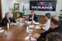 Governador Carlos Massa Ratinho Junior em reunião com o diretor-geral brasileiro da Itaipu Binacional, Almirante Anatalício Risden ( foto) - Curitiba, 18/04/2022 Foto: Ari Dias/AEN