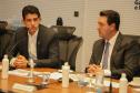 Governador Carlos Massa Ratinho Junior durante reunião técnica com o ministro da Infraestrutura, Marcelo Sampaio, no Palácio Iguaçu -  Foto: Ari Dias/AEN