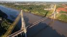 Governador Ratinho Junior faz última vistoria na Ponte da Integração, que está concluída Foto: Rodrigo Félix Leal / SEIL