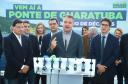 O Governador Carlos Massa Ratinho Junior anunciou a emissão da licença ambiental prévia para a construção da Ponte de Guaratuba, no Litoral do Paraná.  Foto: Rodrigo Félix Leal / Seil