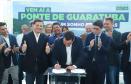 O Governador Carlos Massa Ratinho Junior anunciou a emissão da licença ambiental prévia para a construção da Ponte de Guaratuba, no Litoral do Paraná.  Foto: Rodrigo Félix Leal / Seil