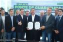 O Governador Carlos Massa Ratinho Junior anunciou a emissão da licença ambiental prévia para a construção da Ponte de Guaratuba, no Litoral do Paraná.  Foto: Rodrigo Félix Leal / Seil