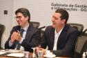 O Governador Carlos Massa Ratinho Junior anunciou a emissão da licença ambiental prévia para a construção da Ponte de Guaratuba, no Litoral do Paraná.  Foto: Rodrigo Félix Leal / Seil