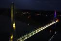Teste de iluminação cênica marca fim dos trabalhos na Ponte da Integração Brasil Foto: DER-PR