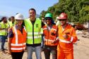 Obra da Ponte de Guaratuba-Matinhos recebe nova balsa de apoio marítimo  Foto: Rodrigo Félix Leal/SEILPR