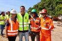 Obra da Ponte de Guaratuba-Matinhos recebe nova balsa de apoio marítimo  Foto: Rodrigo Félix Leal/SEILPR