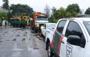Entre os maquinários enviados estão um caminhão caçamba, três carregadeiras, duas escavadeiras, três caminhões basculantes, duas retroescavadeiras, duas motoniveladoras, um caminhão de transporte, um carregador frontal, um trator de esteira, dois caminhões-pipas, além de veículos leves de apoio e geradores de energia. Foto: Rodrigo Félix Leal/Seil