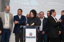 O Governo do Estado, por meio da Secretaria de Infraestrutura e Logística (SEIL), lançou oficialmente nesta terça-feira (25) a 2ª edição da Jornada BIM: Prefeituras em Foco, que ocorrerá de 2 a 4 de julho, em Curitiba. Foto: Rodrigo Félix Leal / SEIL
