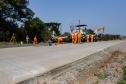 Obras de pavimentação em concreto com a técnica whitetopping na PR 280, na região sul do Paraná.