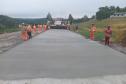 Obra de restauração de rodovia em concreto entre Palmas e Clevelândia chega a 75%