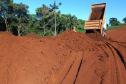máquinas na obra de concretagem na duplicação em Guarapuava