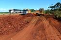 máquinas na obra de concretagem na duplicação em Guarapuava