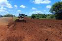 máquinas na obra de concretagem na duplicação em Guarapuava