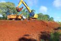 máquinas na obra de concretagem na duplicação em Guarapuava
