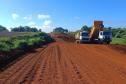 máquinas na obra de concretagem na duplicação em Guarapuava