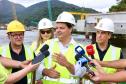 O secretário de Estado da Infraestrutura e Logística, Sandro Alex, concedendo entrevista