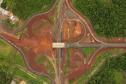 Imagem aérea das obras na Perimetral Leste de Foz