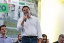 Secretario de Infraestrutura e Logística, Sandro Alex, discursando